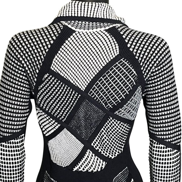 Nic + Zoe Black White Textured Zip Sweater Jacket Size XS - Picture 8 of 12